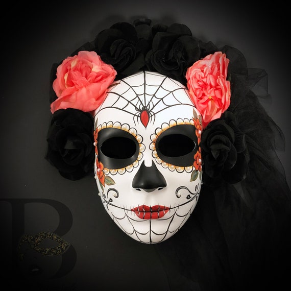 Day of the Dead Skull Mask Full Face Mask Dia De Los Muertos - Etsy