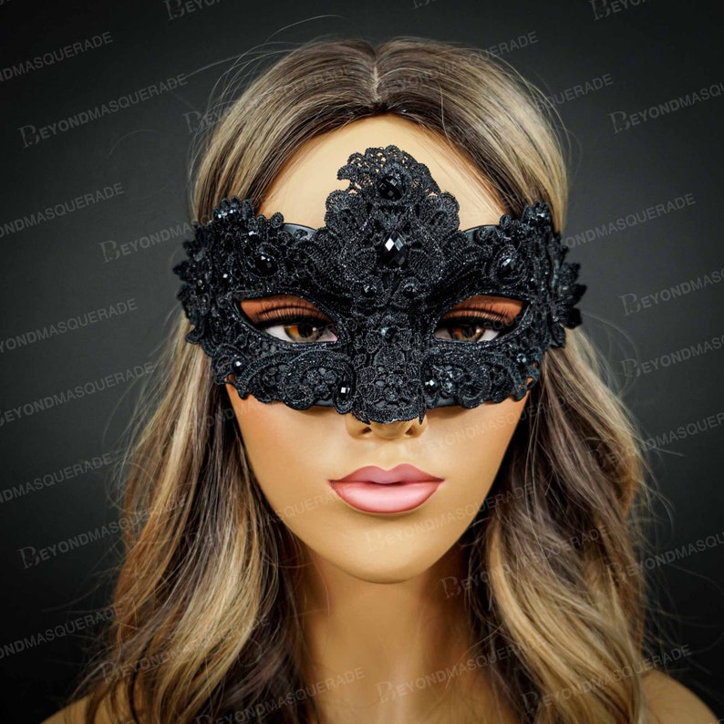 Lace Mask Black Lace Masquerade Mask Mask with Exquisite | Etsy