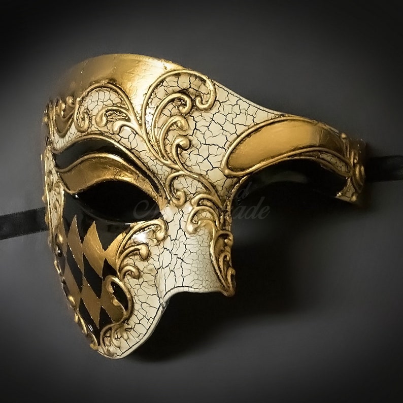 Phantom Opera Black Musical Men Mask & Metal Women Mask With Crystal Phantom Opera Black Musical Men Mask & Metal Women Mask With Crystal
