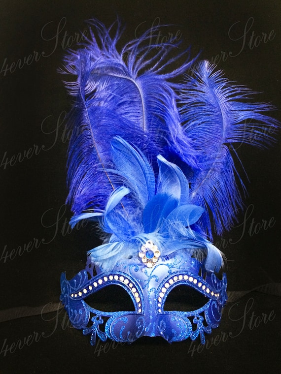 royal blue mardi gras mask