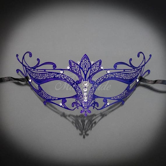 Purple /& Silver Metal Venetian Masquerade Party Mask NEW Express Post Available
