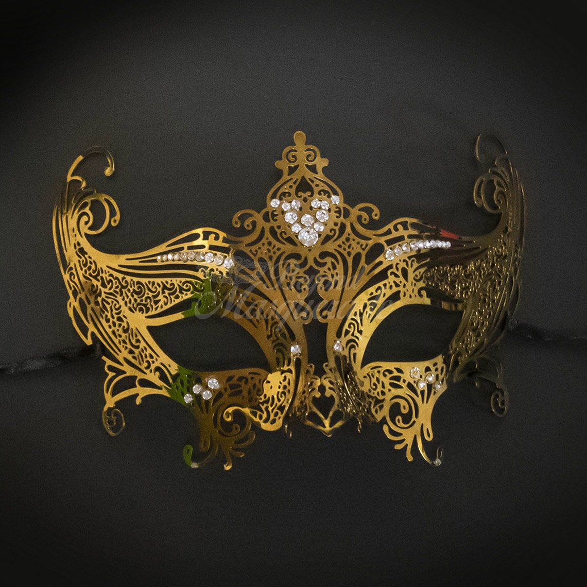 Masquerade Mask Set Luxury Gold Masquerade Mask w/ Diamonds Etsy