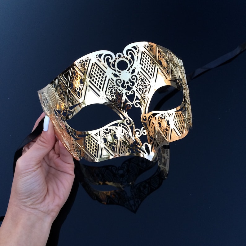 Mens Masquerade Mask Gold Masquerade Mask Masquerade Ball - Etsy