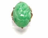 14 Karat Gold Jade Ring