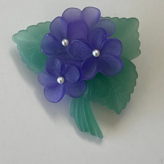 Purple Floral Brooch - image 9