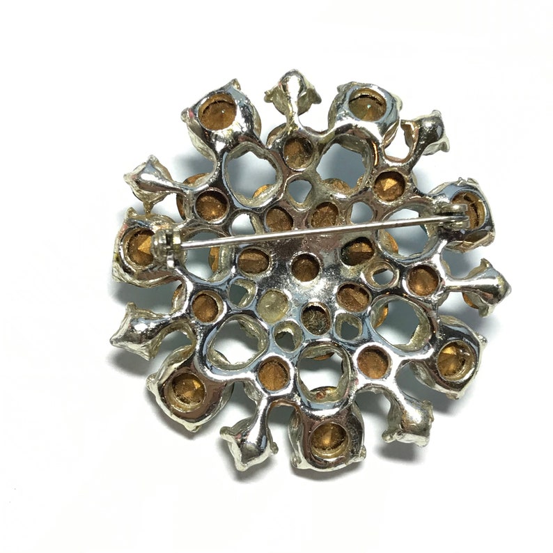 Vintage Aquamarine Rhinestone brooch