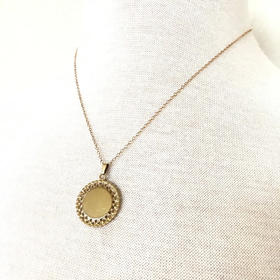 12K GF Blank Round Necklace For Engraving - image 1