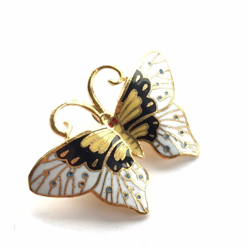 Cloisonné Butterfly Pendant Brooch Etsy