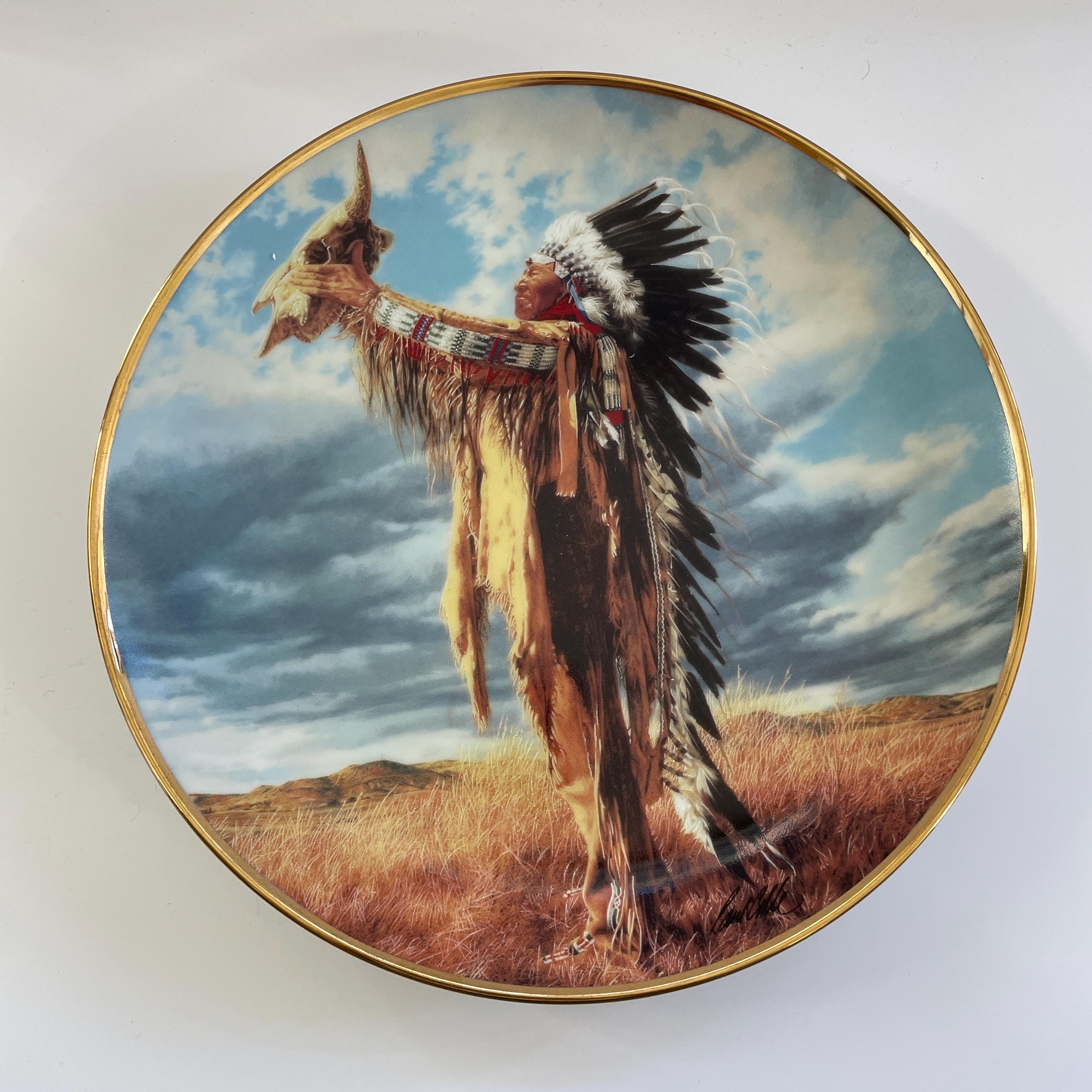 Franklin Mint Prayer to the Great Spirit Plate, Native American