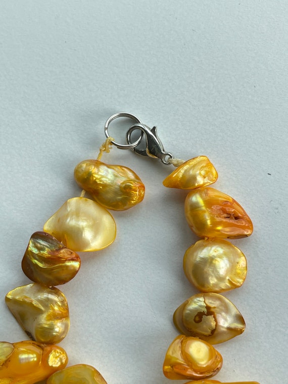 Baroque Pearl Details Dripping Necklace Gold main image 1