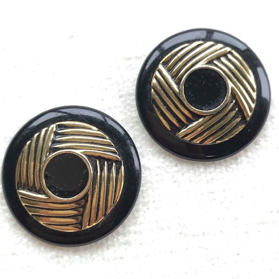 Black gold earrings - image 1