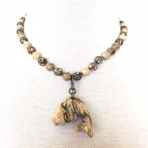 Jasper Koi Fish Necklace