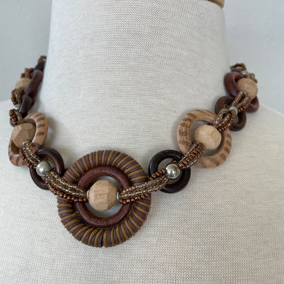 Wooden bead necklace - image 1