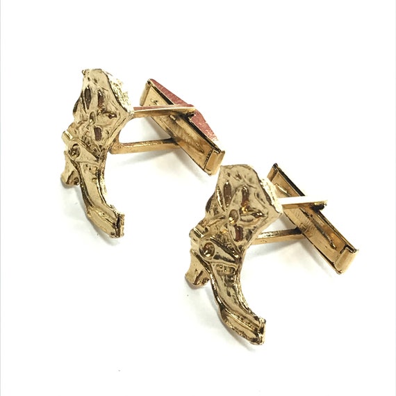 Gold CowBoy Boots Cufflinks - image 10