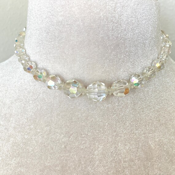Vintage crystal glass choker Gem