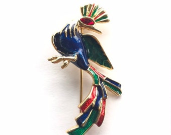 Peacock brooch