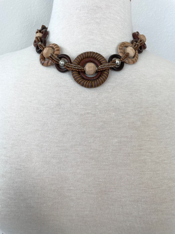 Wooden bead necklace - image 9