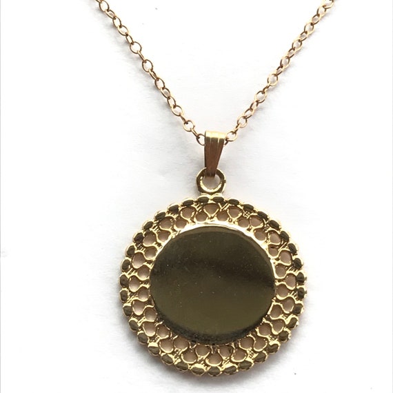 12K GF Blank Round Necklace For Engraving - image 2