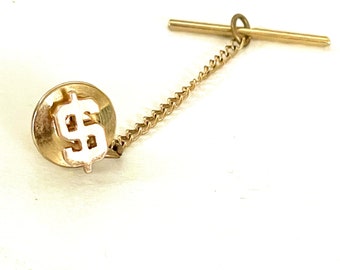 10 Karat Gold Dollar Sign tie pin