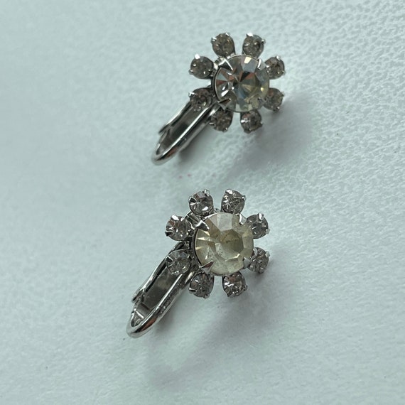 Rhinestone clip on earrings - image 3