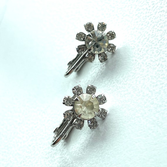 Rhinestone clip on earrings - image 1