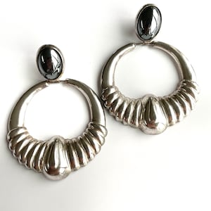 Vintage Sterling Silber Hämatit Ohrringe