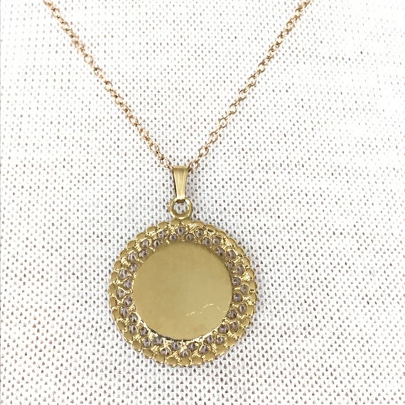 12K GF Blank Round Necklace For Engraving - image 10