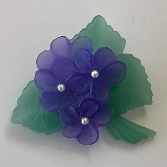 Purple Floral Brooch - image 7