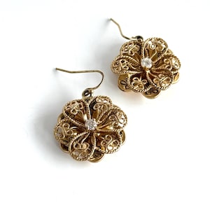 Vintage Filigree Flower Earrings