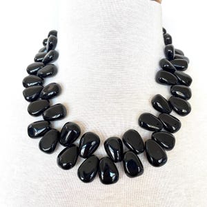 Black Stone Statement Necklace