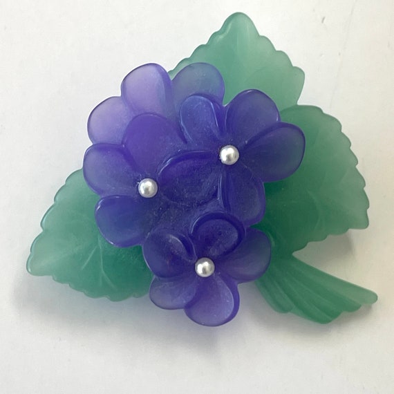 Purple Floral Brooch - image 1