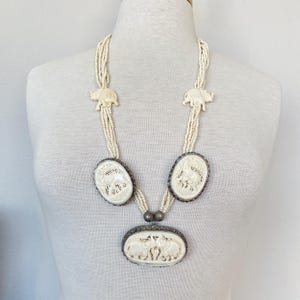 Vintage Bone Elephant Necklace