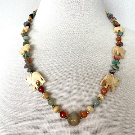 Elephant bead necklace - image 1