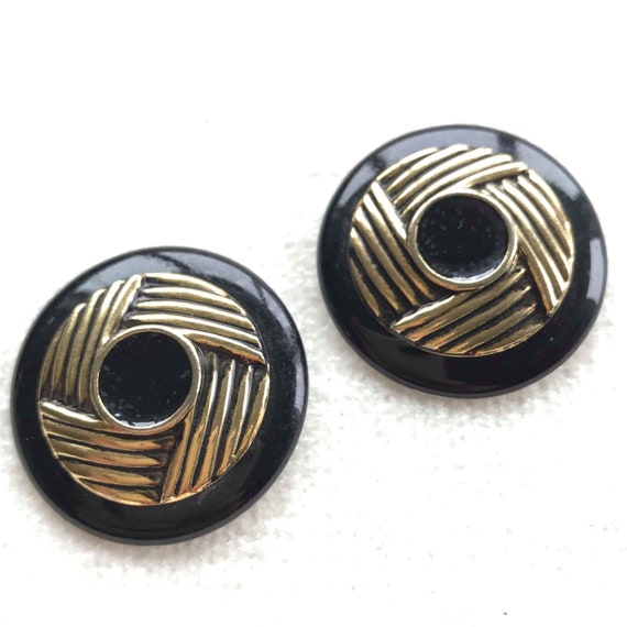 Black gold earrings - image 2