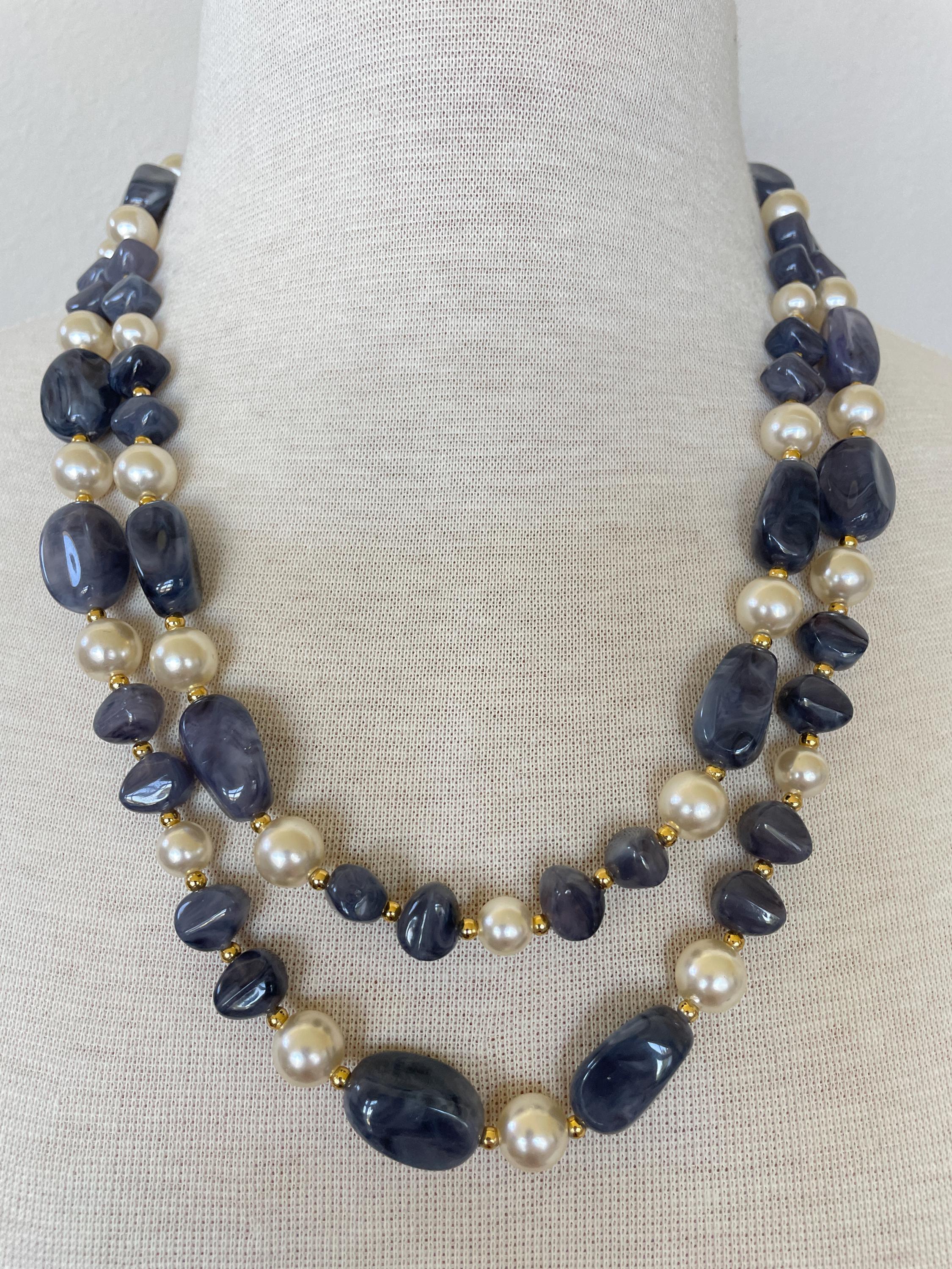 Vintage Bead Necklace - Etsy