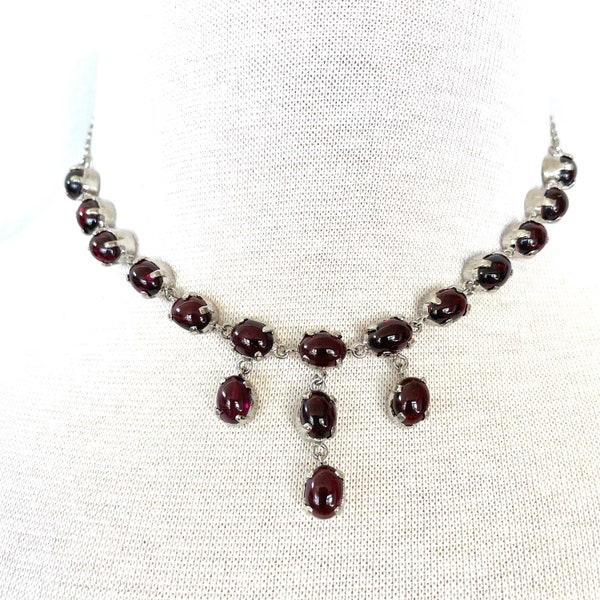 Vintage Garnet Necklace - Etsy