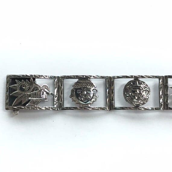 Vintage Sterling Sun God Warriors bracelet - image 6