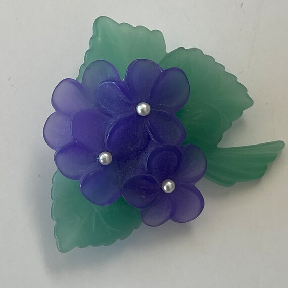 Purple Floral Brooch - image 5