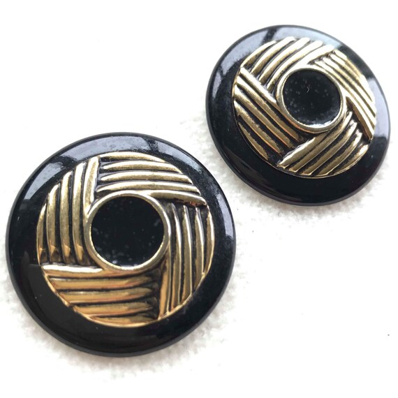 Black gold earrings - image 3