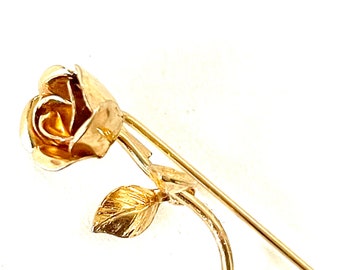 Gold rose stick pin