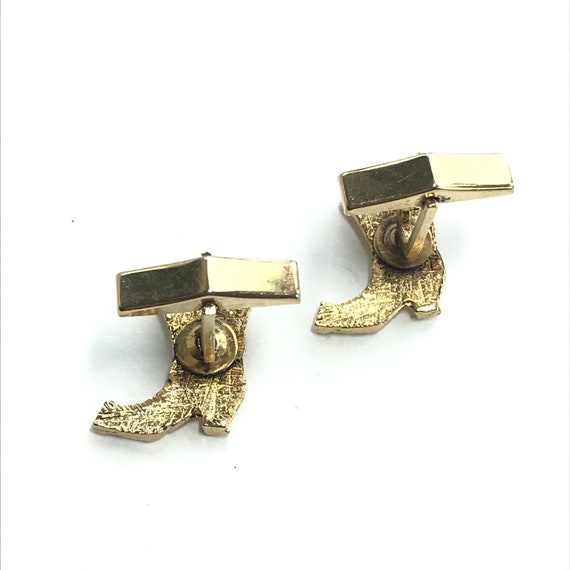 Gold CowBoy Boots Cufflinks - image 4