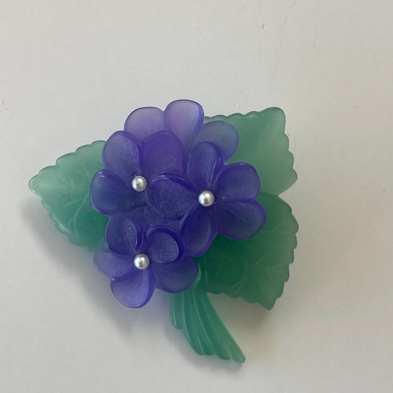 Purple Floral Brooch - image 10