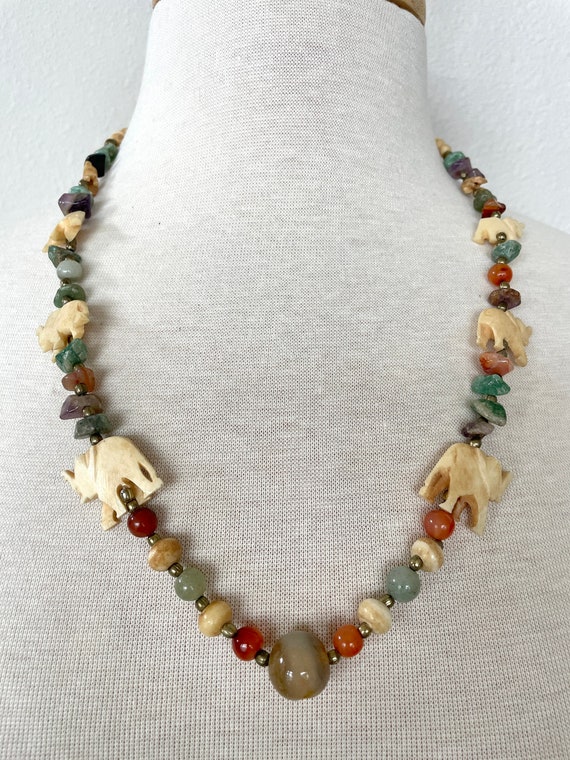 Elephant bead necklace - image 7