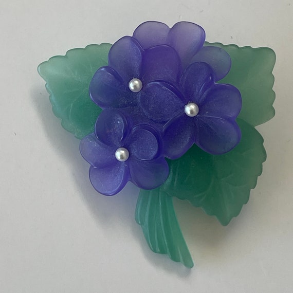 Purple Floral Brooch - image 6