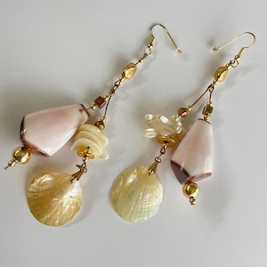 Mother of pearl and Conch Shell earrings