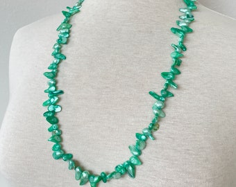 Green Baroque pearl necklace