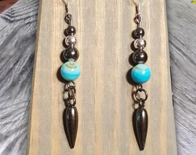 Teal Fight Night Earrings