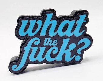 WTF Clicky Fidget Toy (Holographic Black & Blue)