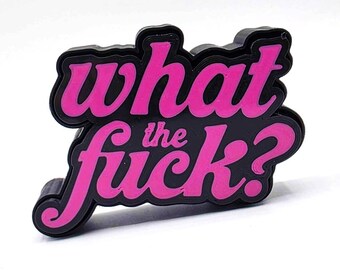 WTF Clicky Fidget Toy (Holographic Black & Pink)