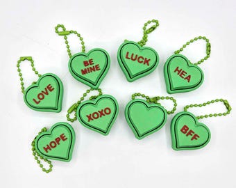 Green Candy Heart Fidget Clicker Keychains